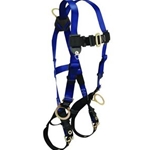 FallTech 7018 Contractor Full Body Harness with 3 D-Rings and Tongue Buckle Leg Straps, Universal Fit