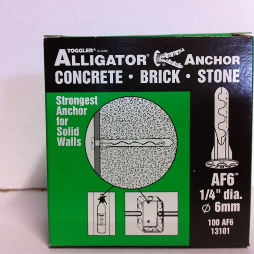 Made in US Pack of 100 Polypropylene TOGGLER ALLIGATOR AF6 Flanged Anchor For #6 to #12 Fastener Sizes 