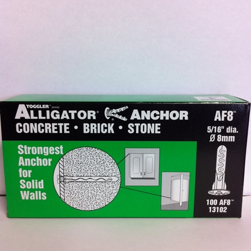 TOGGLER ALLIGATOR PLUG AF8 PACK OF 100 TOGGLER ALLIGATOR PLUG AF8 PACK OF 100